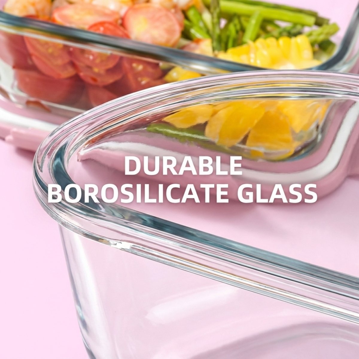 Cute Pink Glass Food Container - огляд і ціна Glass Meal Prep Container