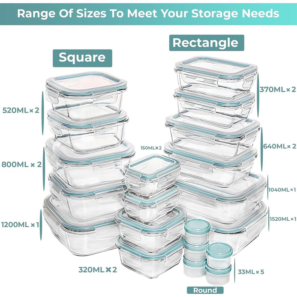 Pc Set Glass Food Storage Cont - огляд і ціна Glass Meal Prep Container