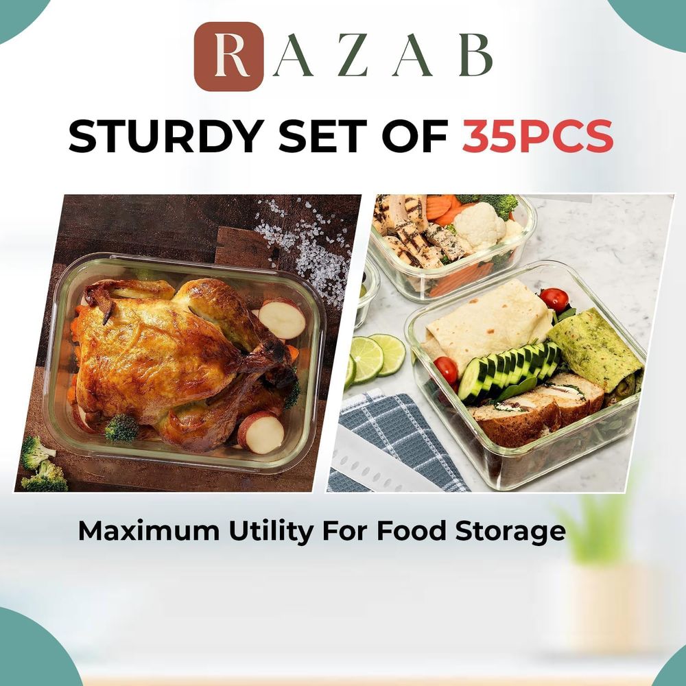 Pc Set Glass Food Storage Cont - огляд і ціна Glass Meal Prep Container