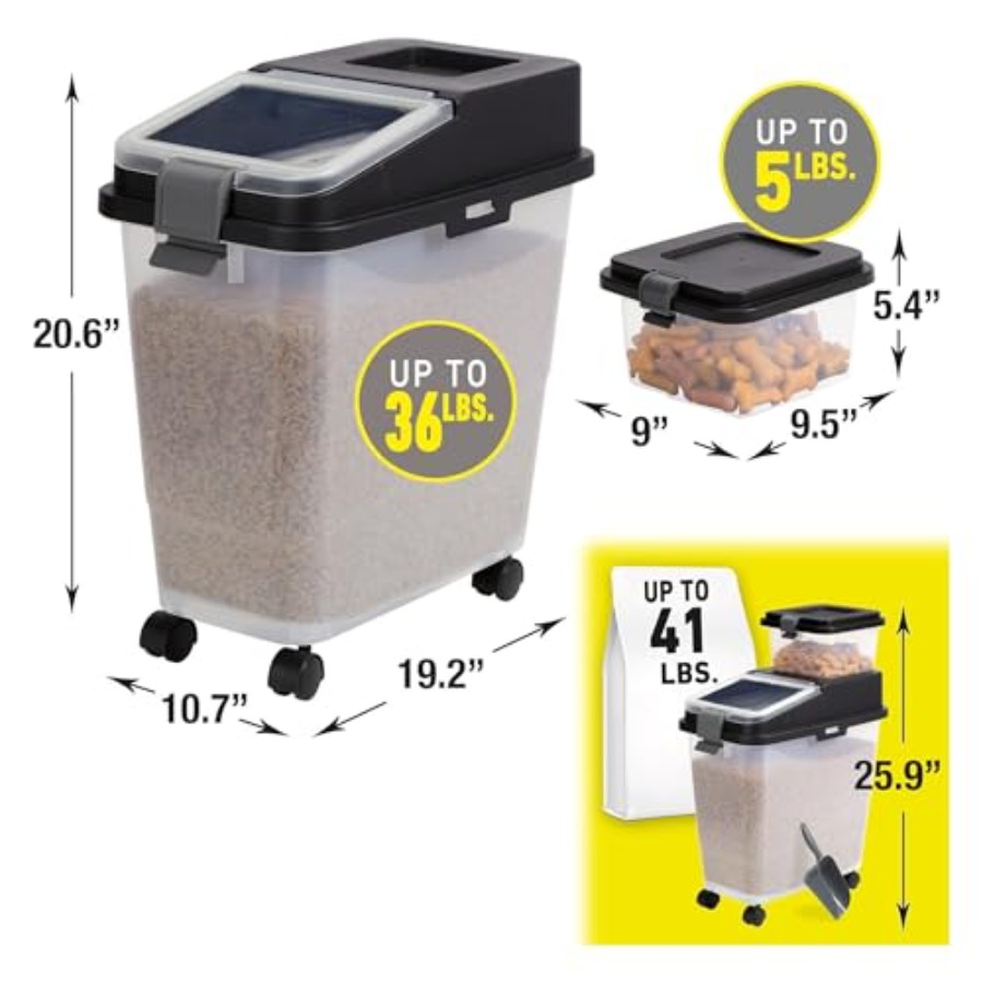 3 Piece Airtight Dog Food Stor - огляд і ціна Food Storage With Wheels