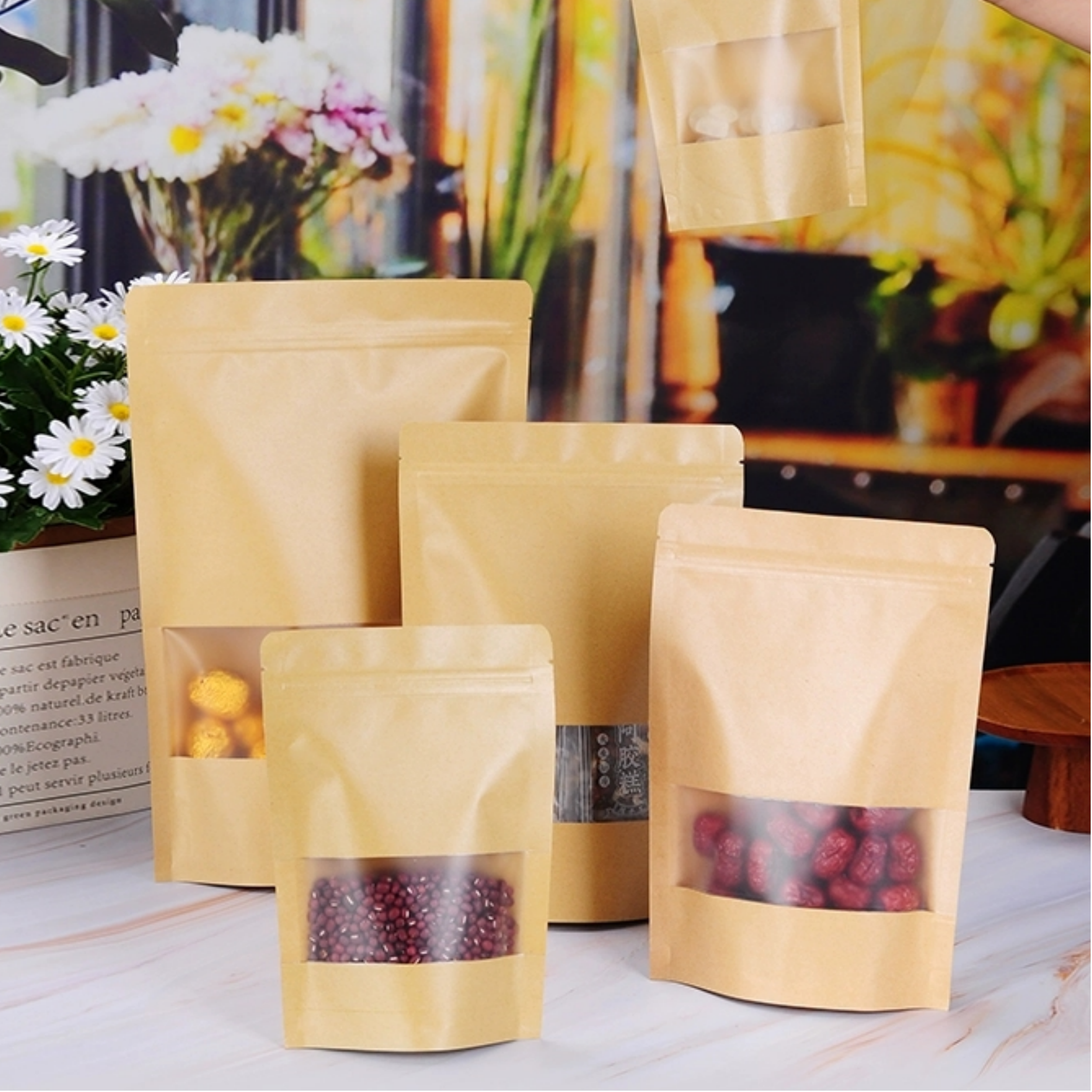 50pcs Kraft Paper Zip Lock Bag - огляд і ціна Zebra Food Storage