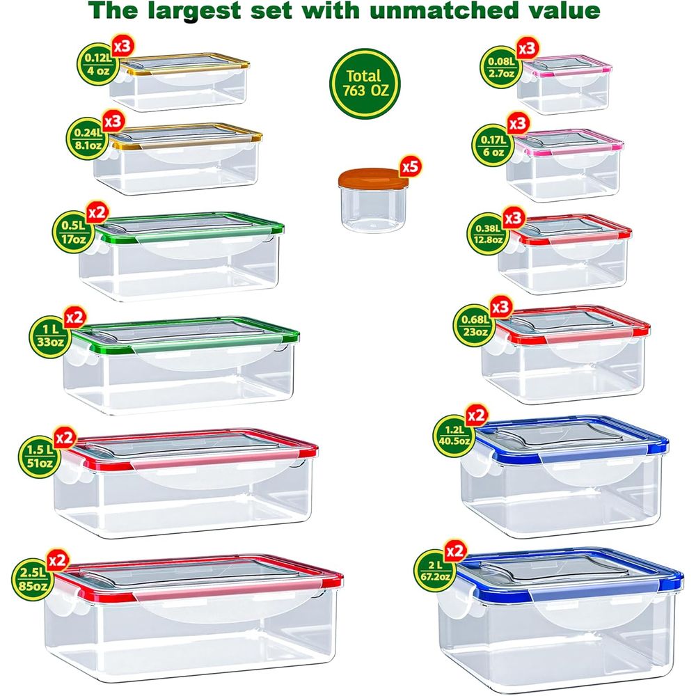 70 Pcs Large Food Storage Cont - огляд і ціна Food Storage Airtight