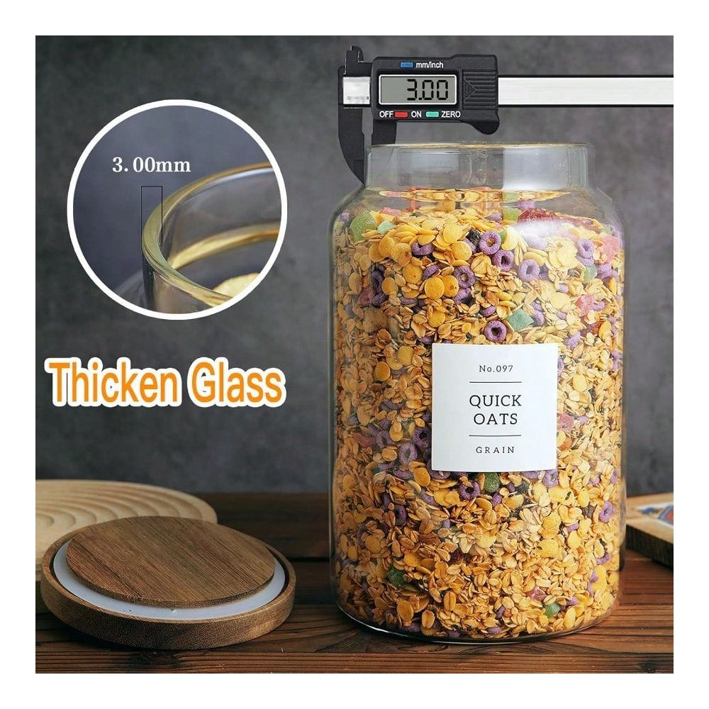 Of 2 Large Glass Flour And Sug - огляд і ціна Food Storage In Pantry