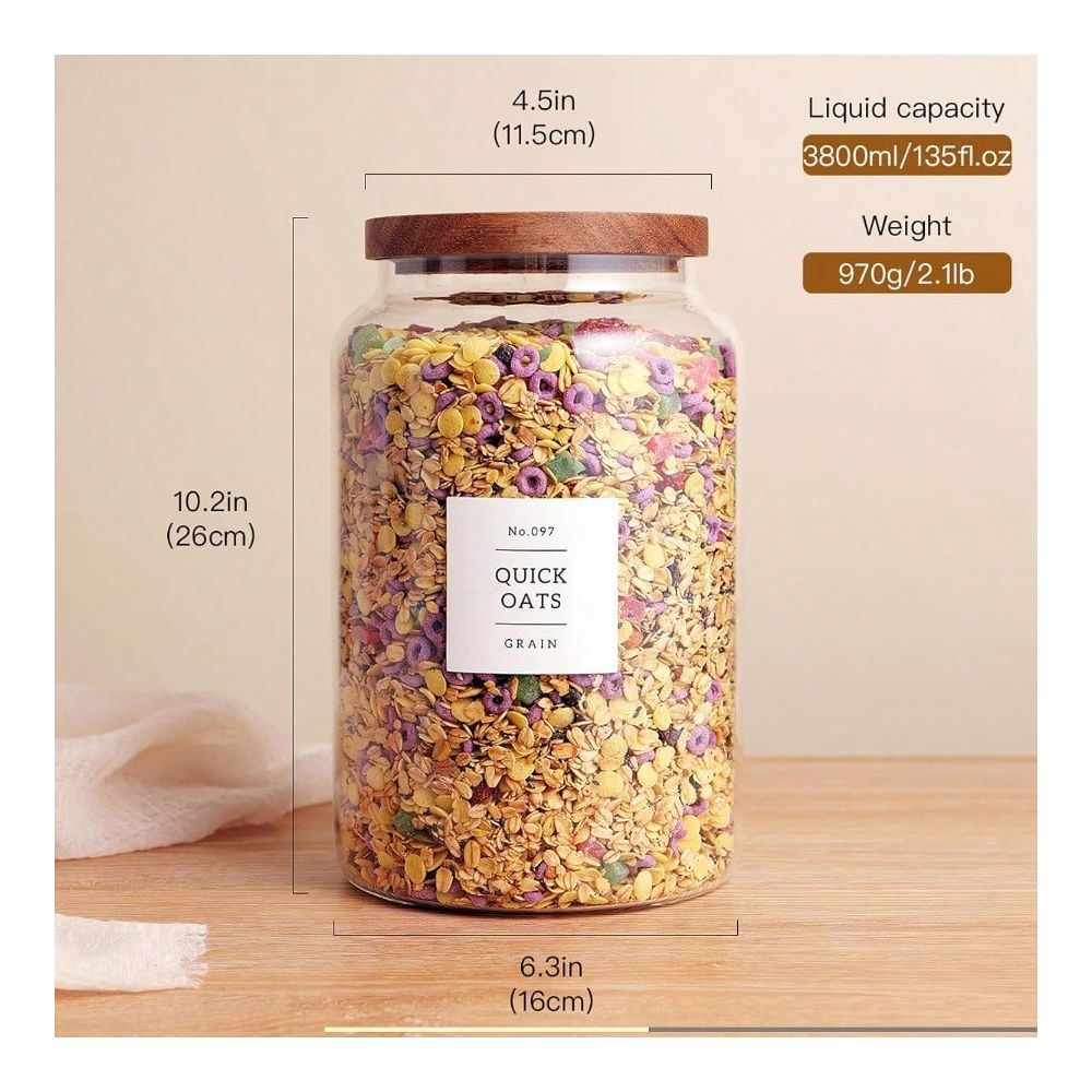 Of 2 Large Glass Flour And Sug - огляд і ціна Food Storage In Pantry
