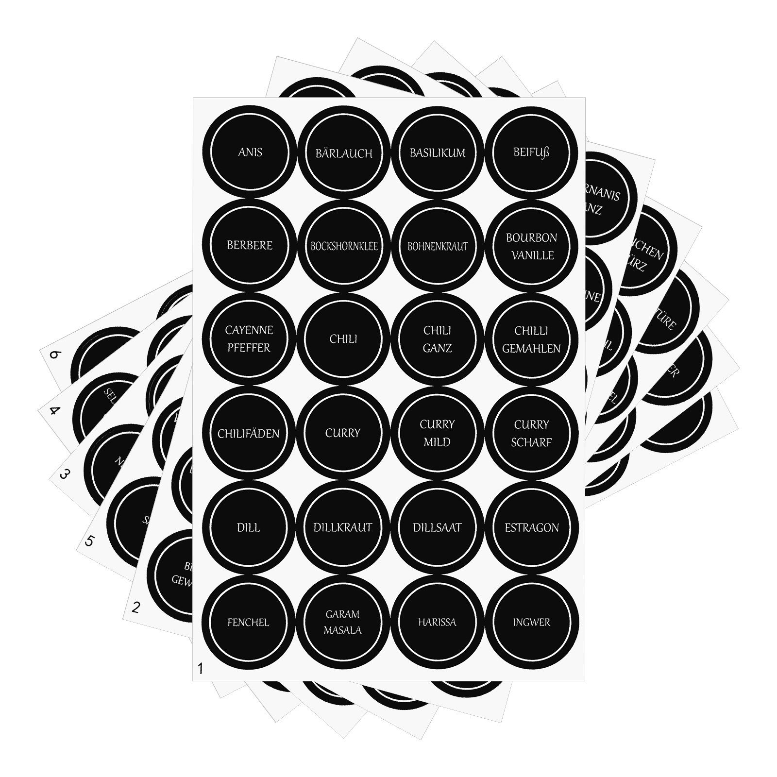 6 Sheets Round Spice Jar Label - огляд і ціна Food Storage In Pantry